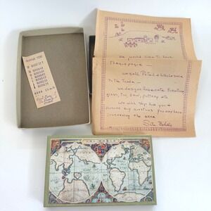 Vintage Eaton Trip Diary Travel Journal World Map NOS w/ Box 1973 USA